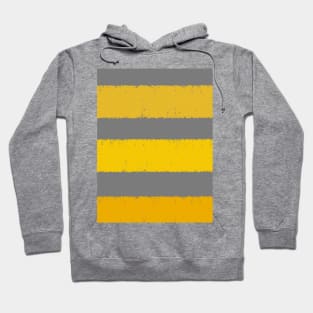 Wide Mustard Yellow and Grey Stripes Paint Style Hoodie